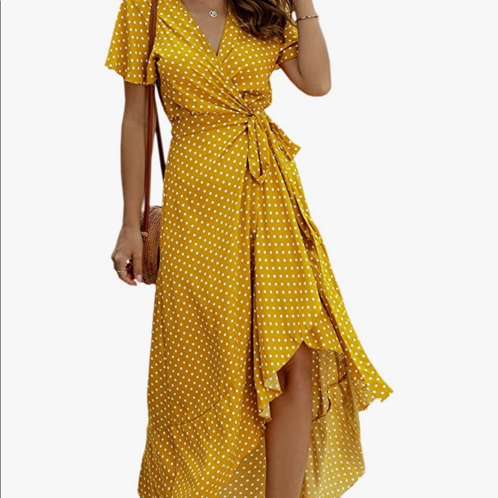 Women’s Dress Bohemian Wrap, V Neck, Floral, High Split Maxi Dress
